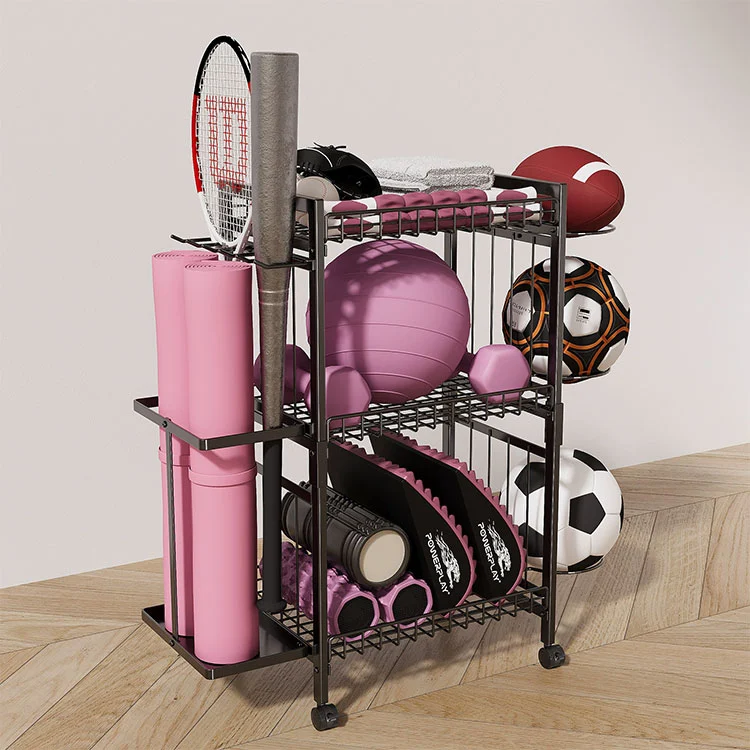 Stojący podłogowy metalowy stojak do przechowywania maty do jogi